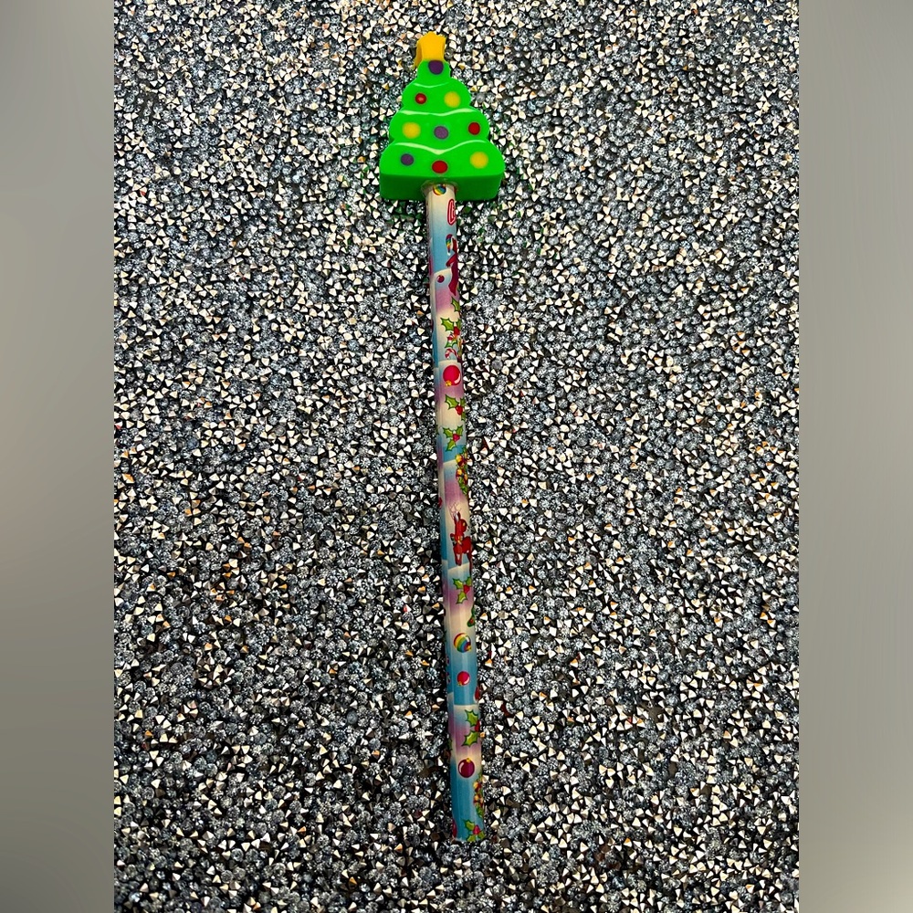 Lisa Frank Christmas tree, pencil